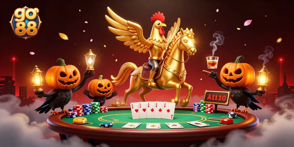Experience exciting poker action at go 88 in a vibrant midnight casino scene.