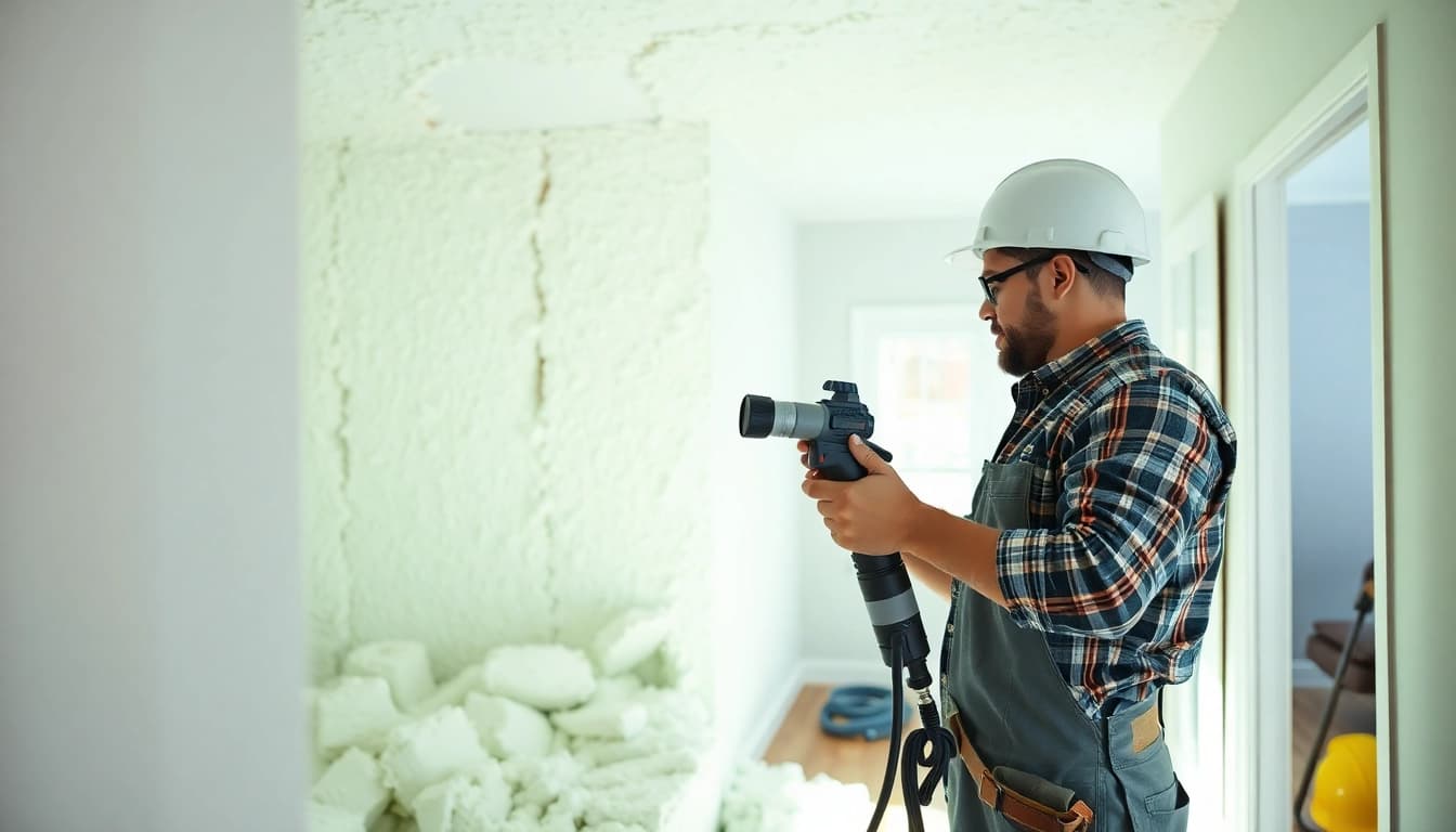 Spray foam removal Portsmouth by a professional contractor showcasing techniques and tools.