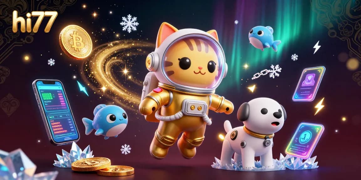 Experience thrilling gameplay at HI77 with futuristic characters and vibrant casino elements.