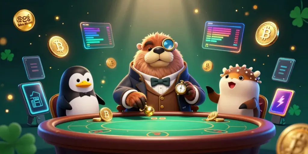 Engage in betting excitement with our soi keo nha cai representation featuring a jolly walrus at a poker table.