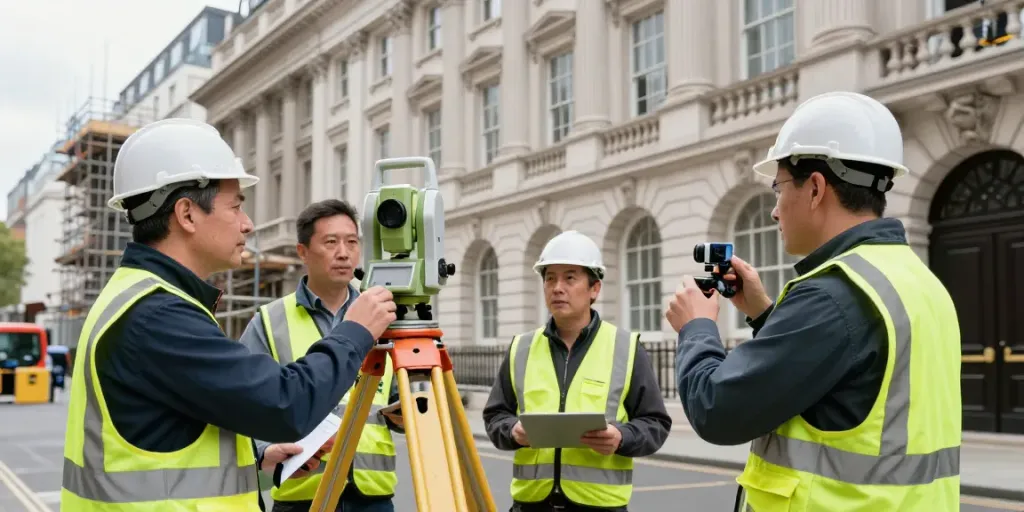 Measured Building Survey London team using advanced technology to capture structural details.