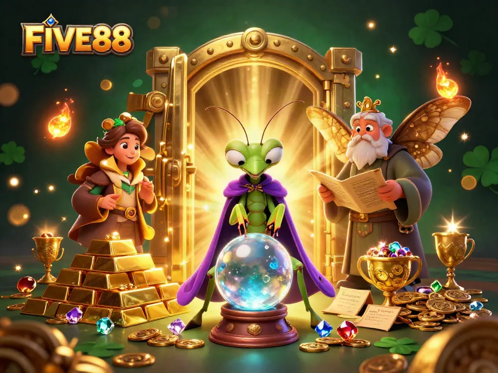 Experience the magic of gambling at FIVE88 with an enchanting fortune teller scene.