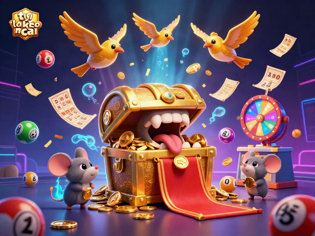 Play and win with ty le keo nha cai in this vibrant lottery scene filled with excitement and character.