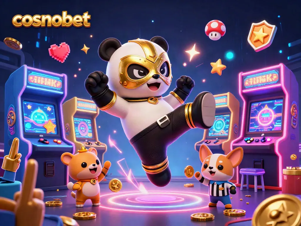 Win exciting games at cosmobet with interactive colorful 3D casino elements and animated characters.