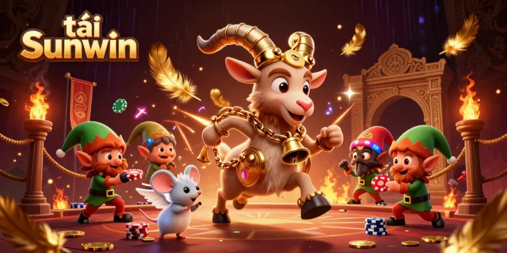 Spin and win at tải Sunwin while a Krampus goat oversees the chaotic fun.