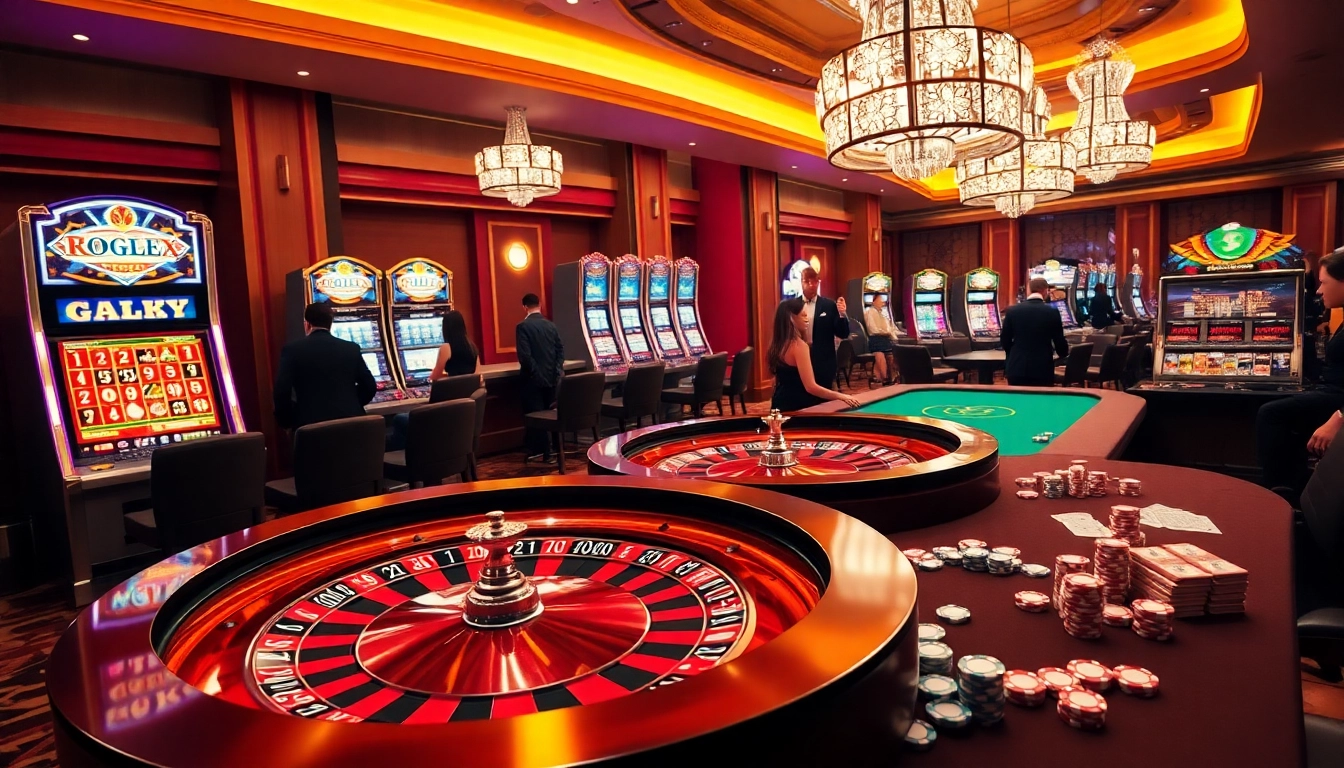 Experience high-stakes excitement at Go8.com with vibrant casino tables and players enjoying their games.