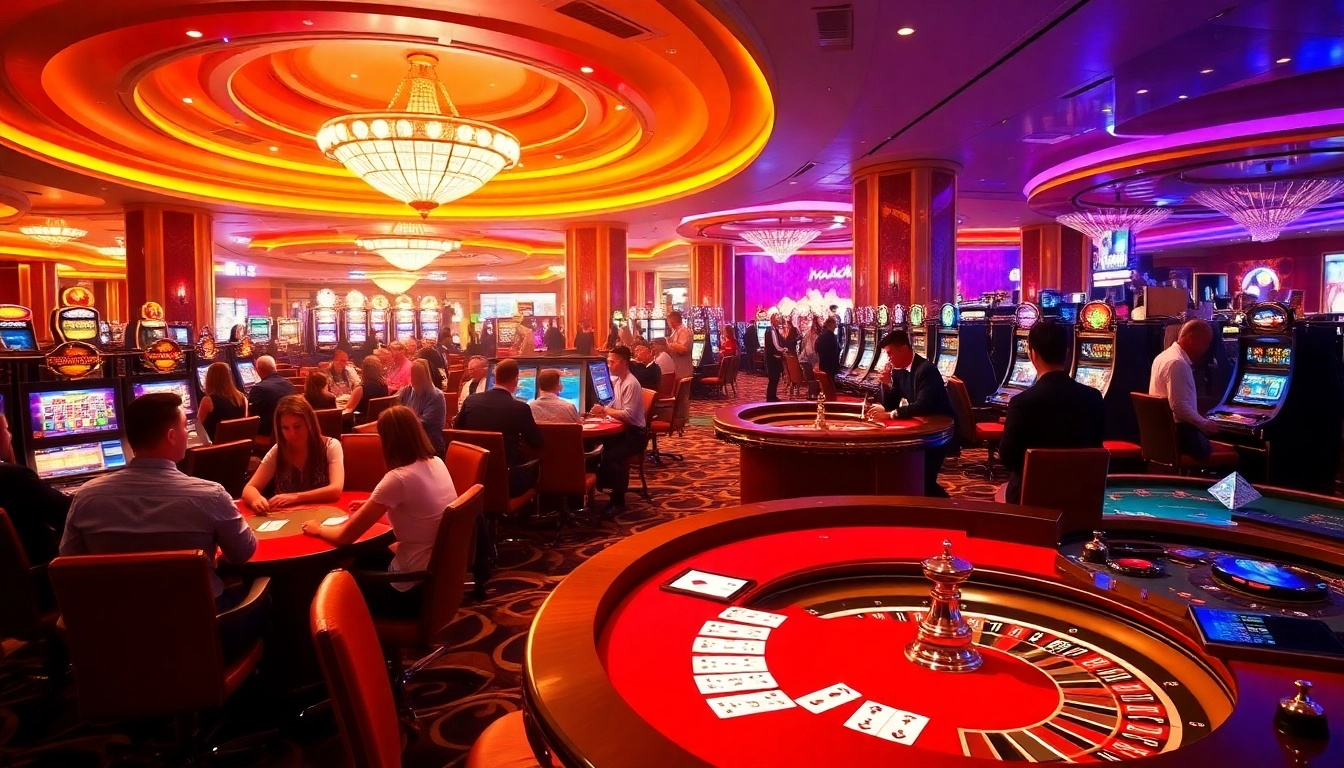 Experience high-stakes excitement at https://vj88.online/ with players engaged at poker and blackjack tables.