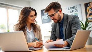How to find my perfect career coach assisting with professional growth in an office.