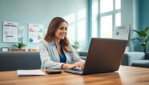 Find a reliable online warranty quote within a professional office setting featuring a focused woman.