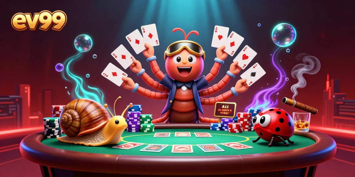 Experience the thrill of ev99 with a vibrant 3D illustration of high-stakes casino fun!