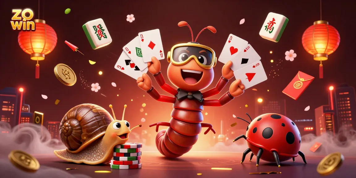 Experience thrilling gameplay with zo win in this dynamic online casino illustration featuring vibrant characters and game elements.