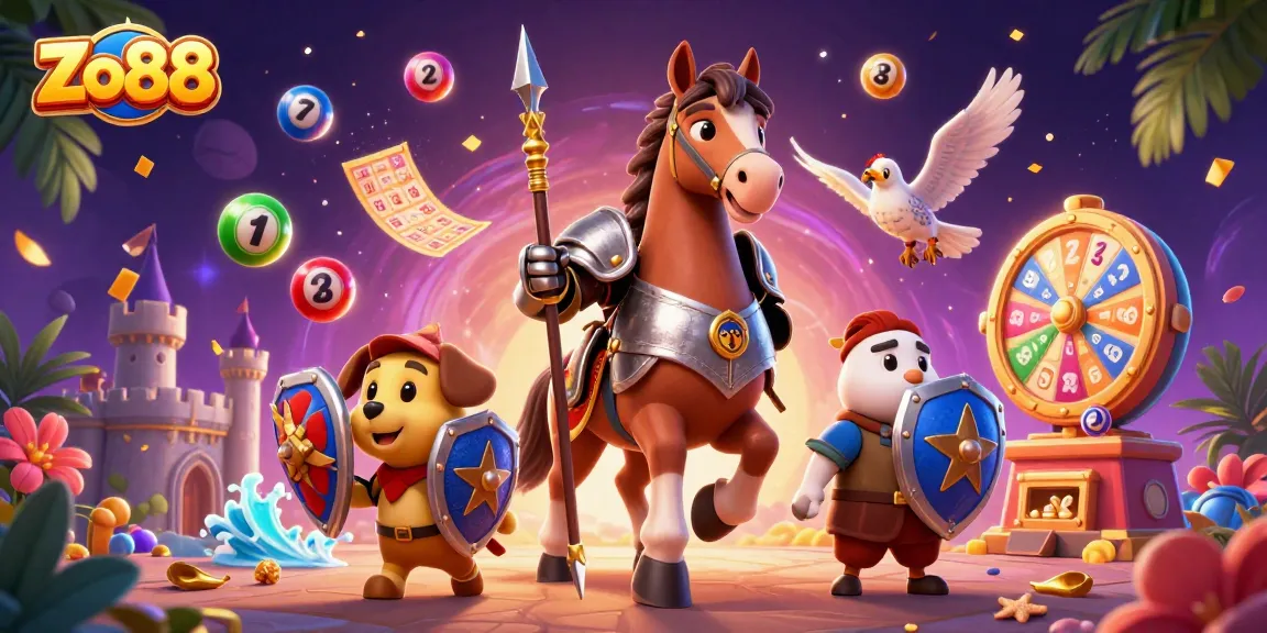 Engage with Zo88's thrilling lottery action featuring knights, animals, and dynamic graphics.
