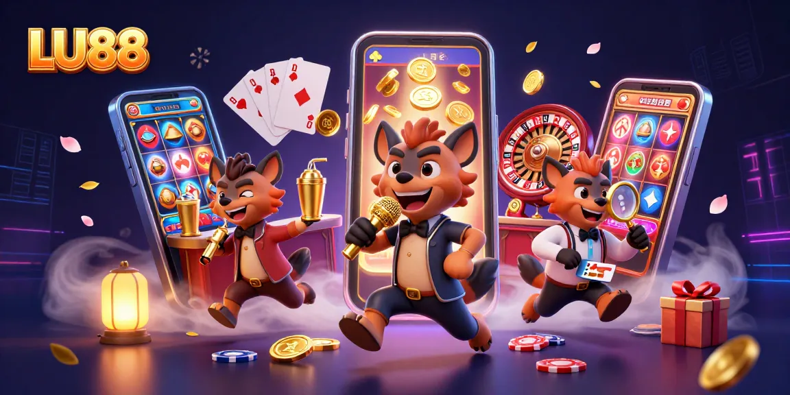 Engage in the fun at LU88's casino with hyenas performing comedy and gaming excitement.