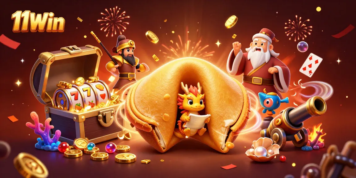 Engage with thrilling slots action at 11Win through vibrant golden illustrations and dynamic casino elements.
