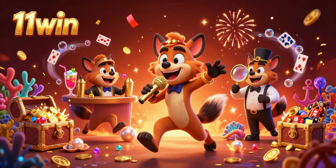 Experience thrilling gameplay at 11win's lively comedy casino club with animated hyenas.