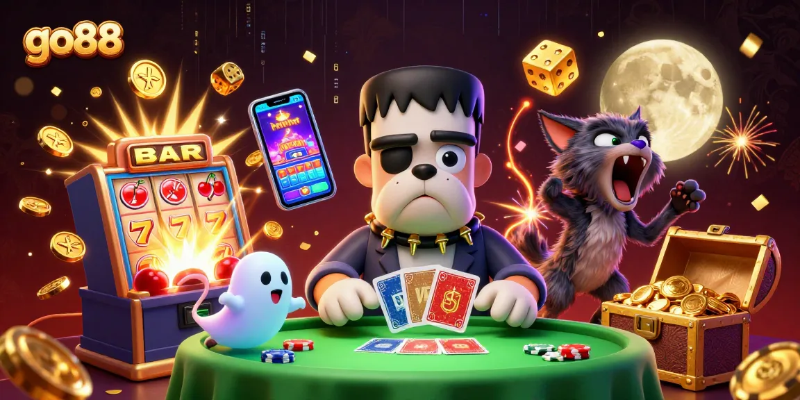 Engage at go88 with thrilling card deals and ghostly gameplay at a vibrant casino scene.