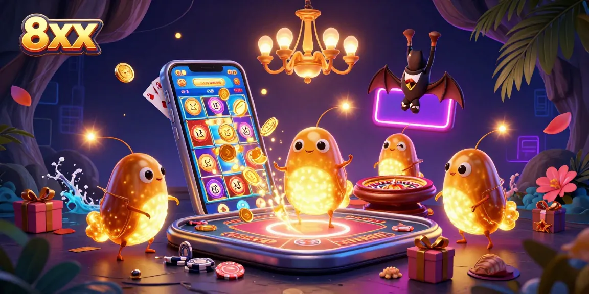 Experience the excitement of 8xx casino with vibrant glowworms lighting up games and rewards.
