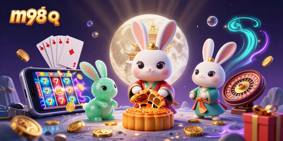 Experience the excitement of m98 q with a captivating moon rabbit and gaming elements in action.